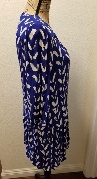 Anthropologie Blue Drop Waist Dress - Picture 4 of 8